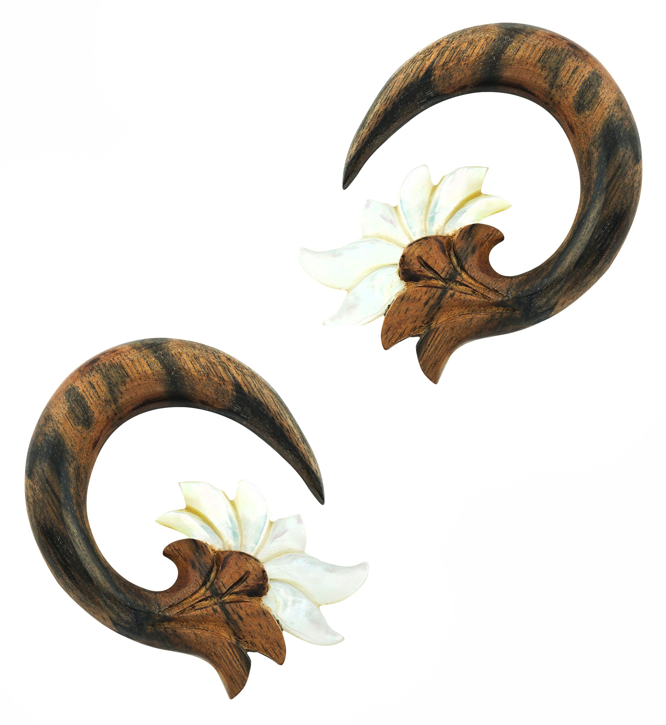 MOP Filigree Wooden Spiral Hangers