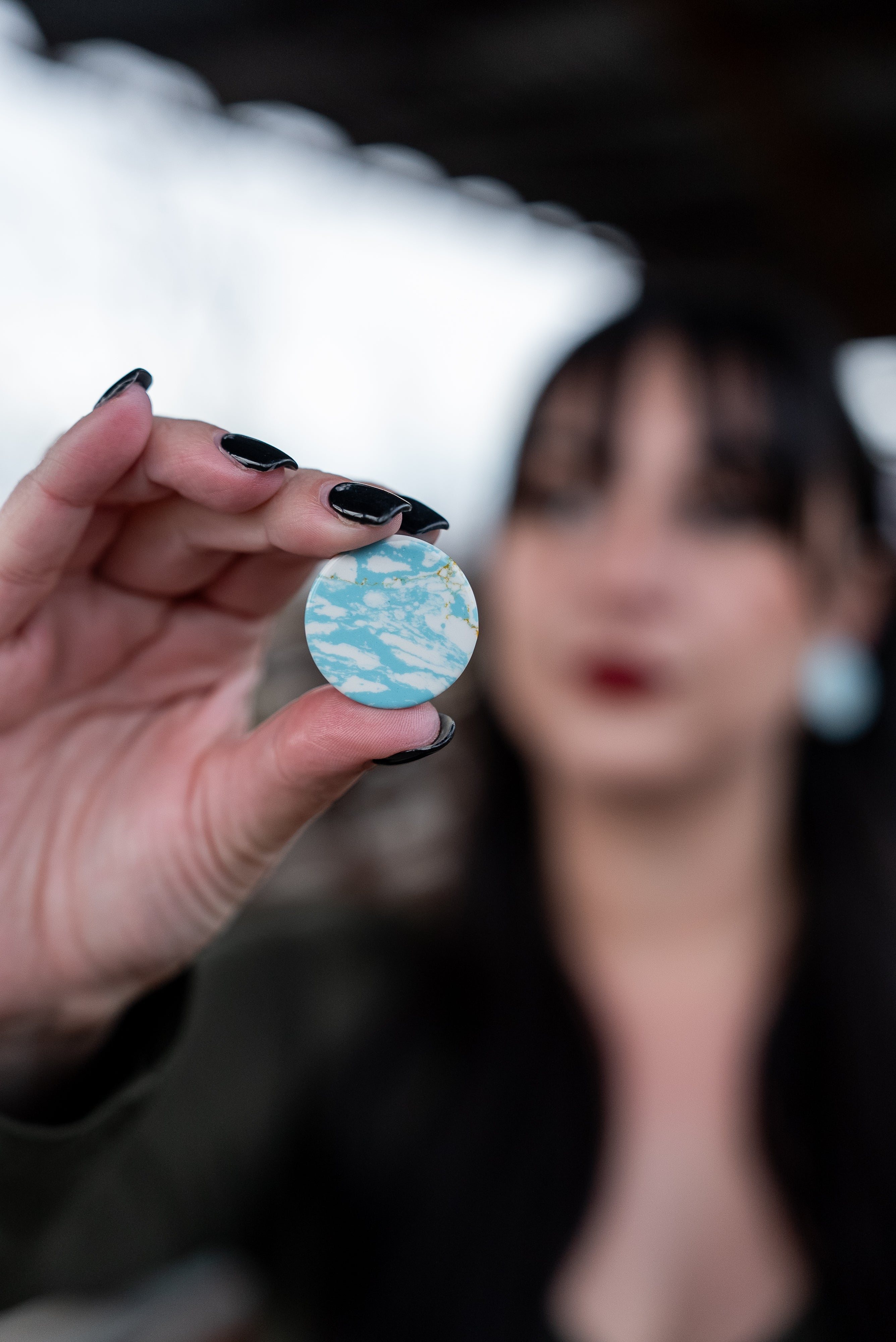 Ocean Howlite Stone Mayan Flare Plugs