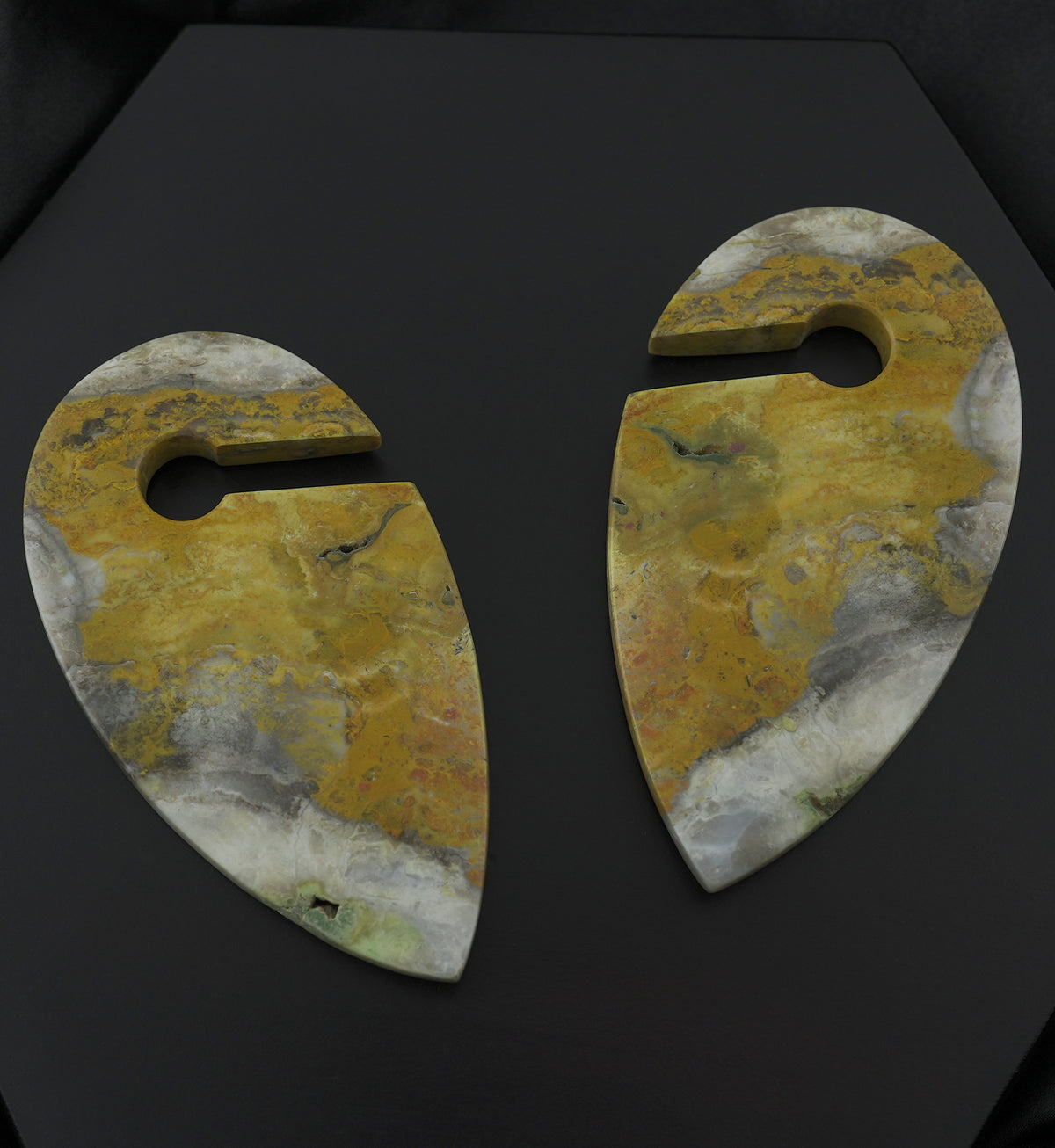 Orange Jasper Stone Keyhole Ear Weights