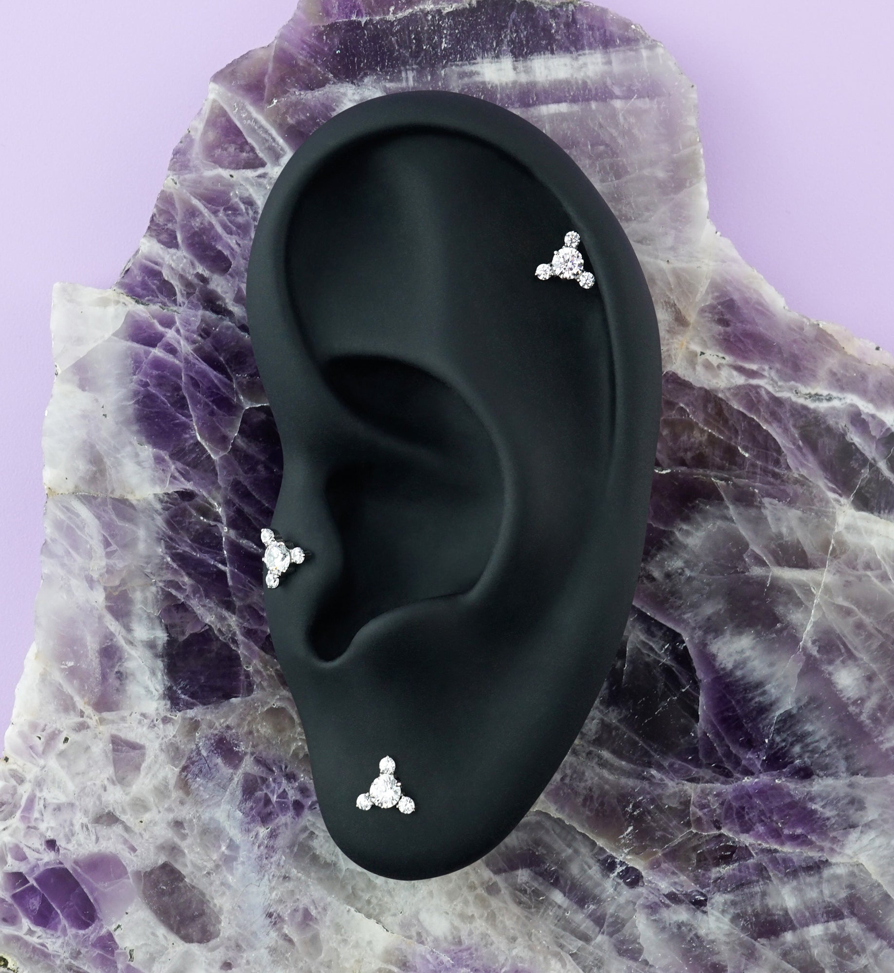 Orbit Trio CZ Titanium Threadless Top