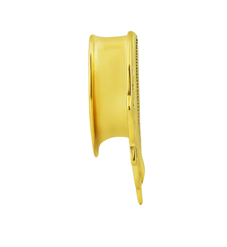 Gold PVD Ornate Shield Stainless Steel Saddles