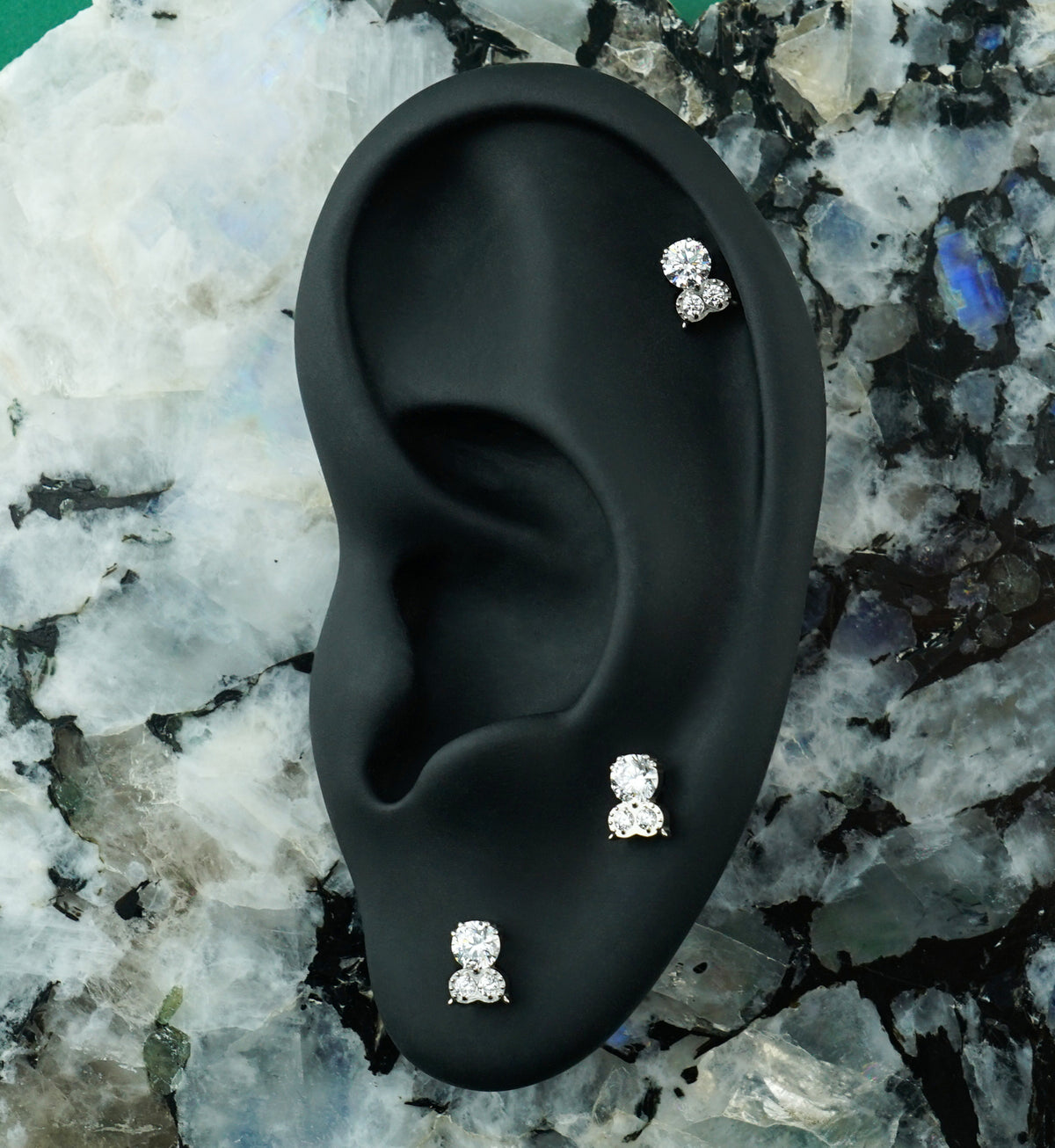 Owl Clear CZ Titanium Threadless Labret
