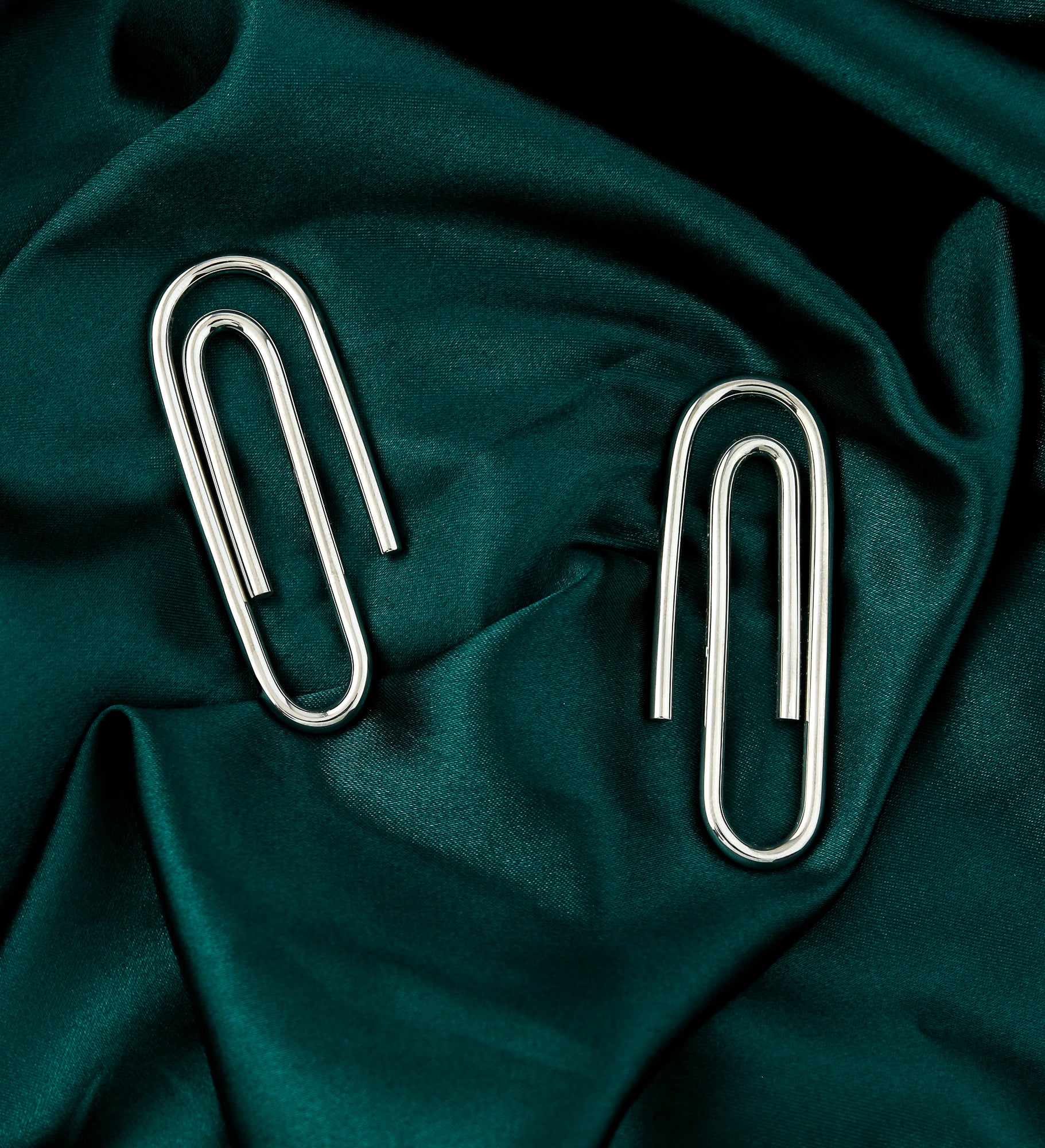 Paperclip White Brass Ear Weights