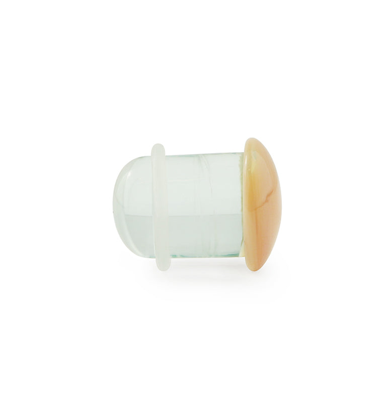Peach Color Front Single Flare Glass Plugs