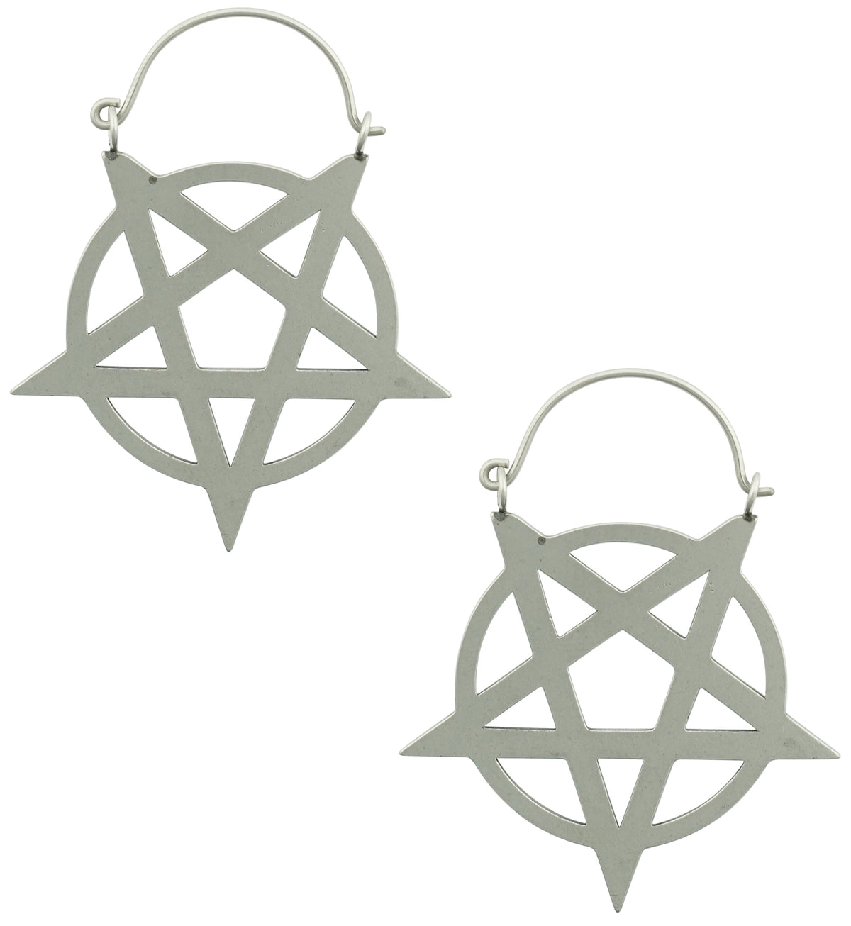 Pentacle Stainless Steel Plug Hoops