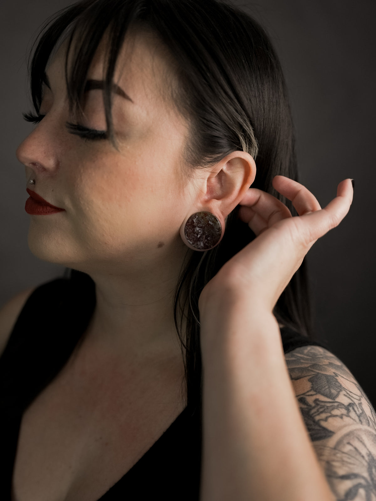 Petrified Palm Root Agate Plugs