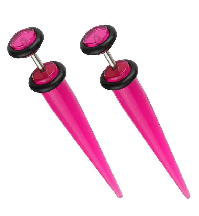 Fake Gauge U.V. Pink Tapers