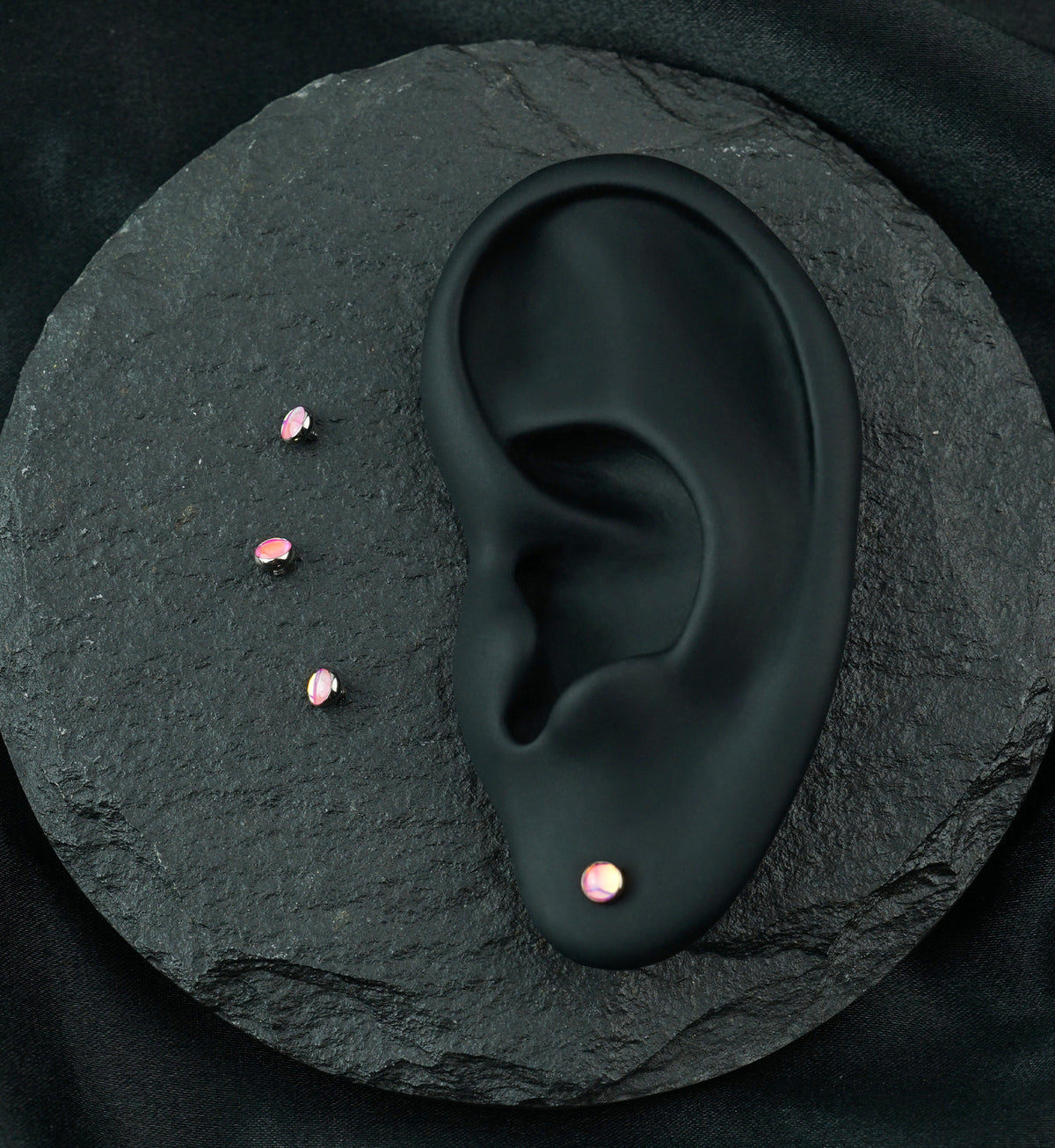 Pink Iridescent Gem Titanium Internally Threaded Top