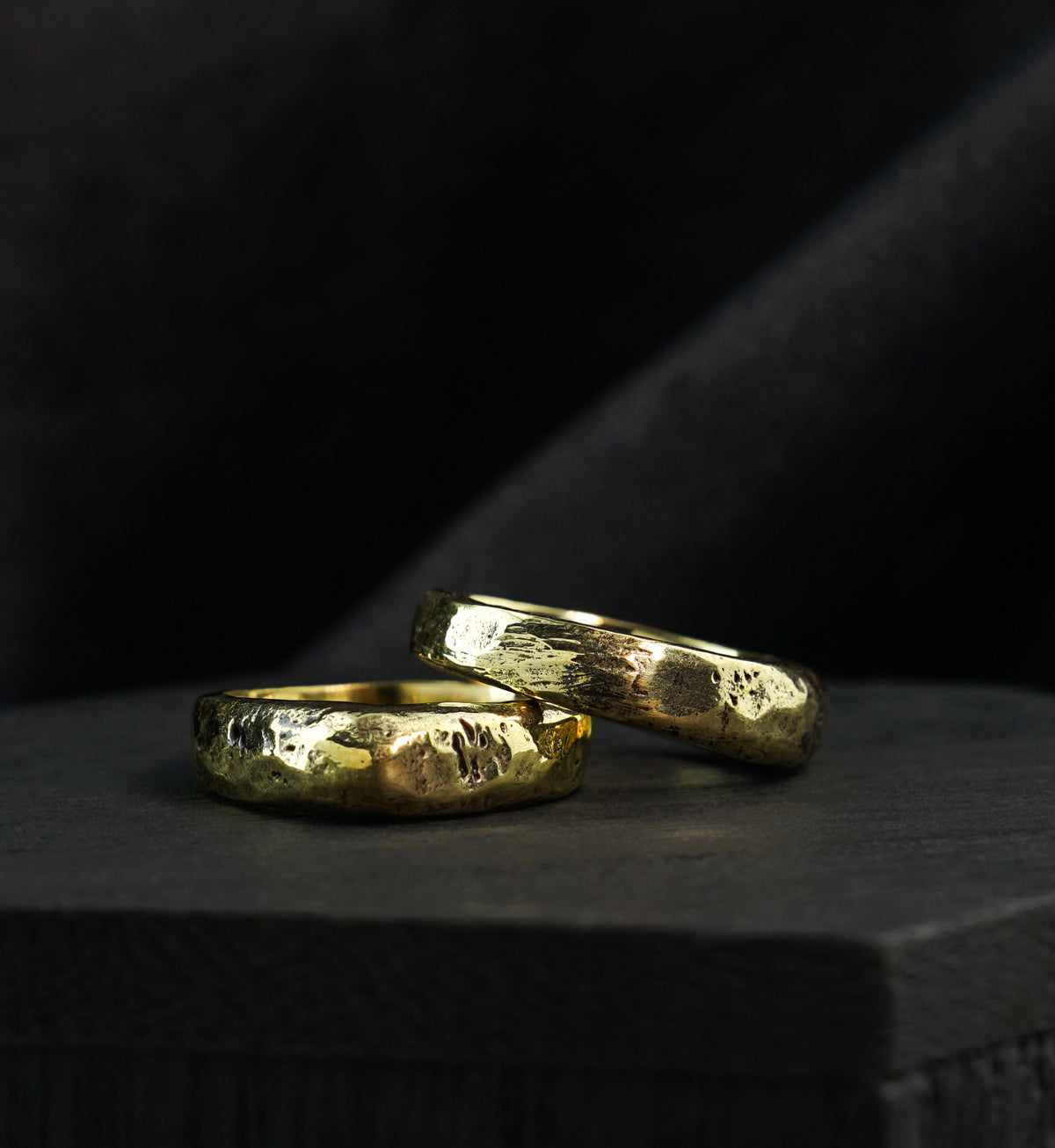 Point Hammered Brass Ring