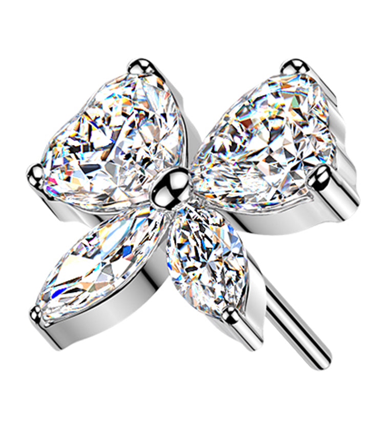 Posh Bow CZ Titanium Threadless Top