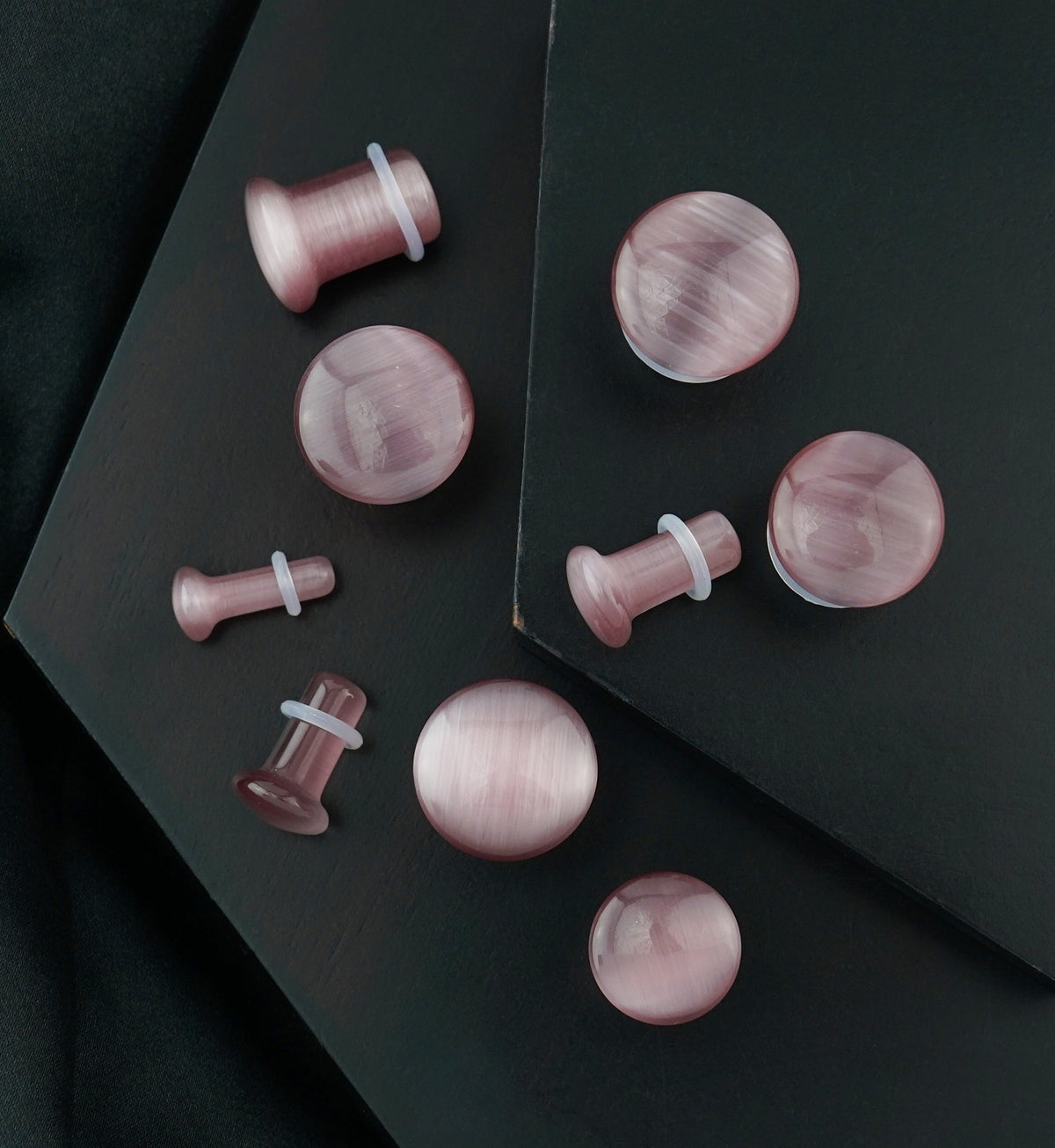 Purple Cat's Eye Glass Single Flare Plugs