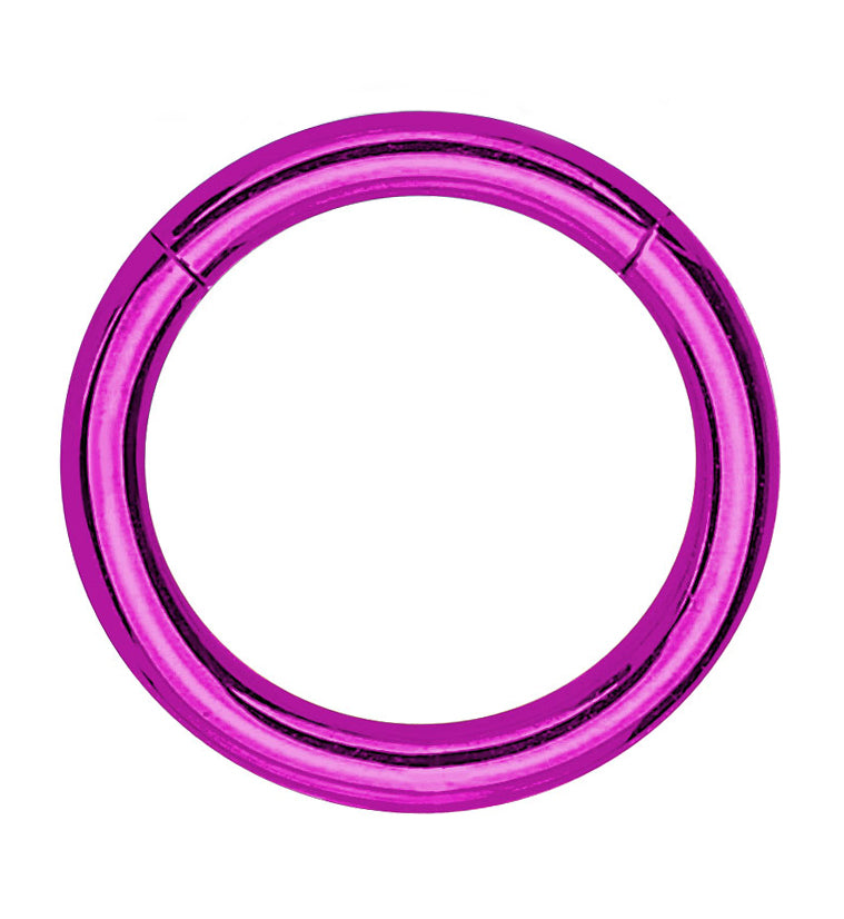 Purple Plated Hinged Stainless Steel Segment Hoop Ring