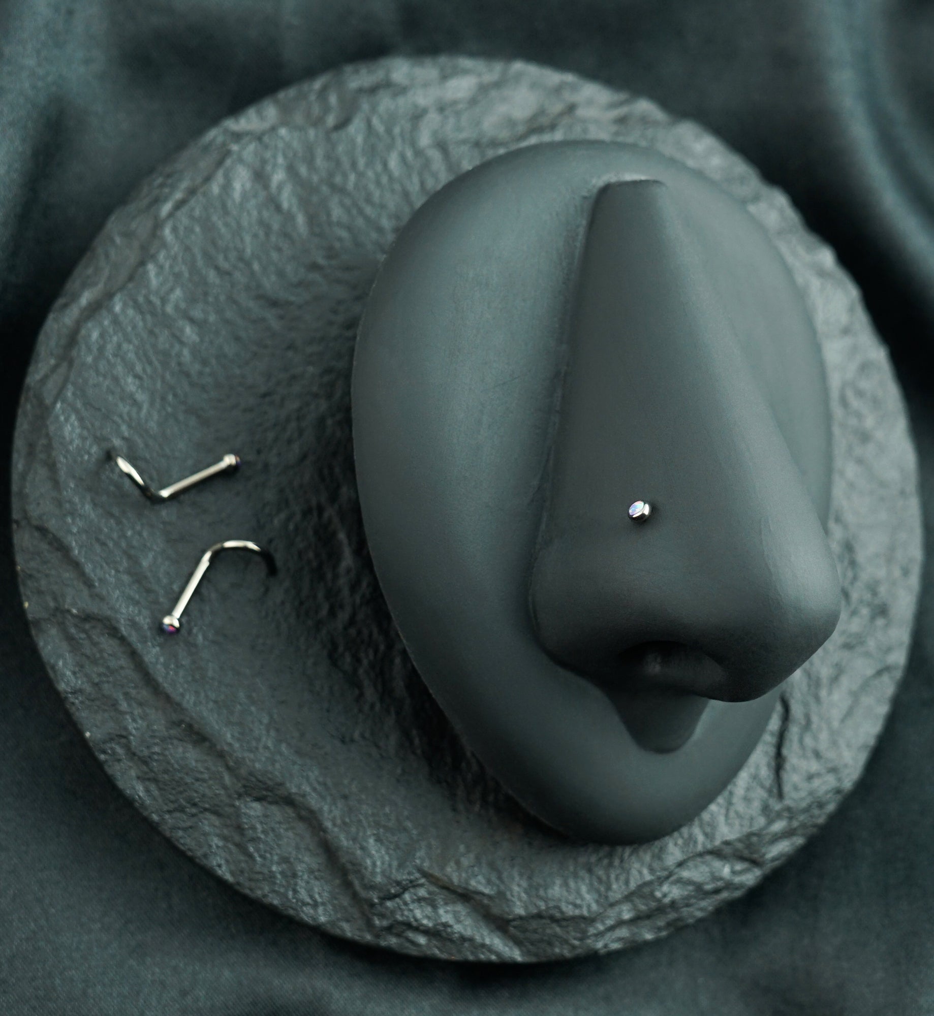 Purple Opalite Titanium Nose Screw Ring