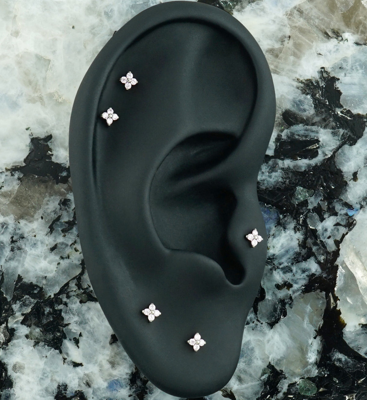 Quarterly Pink CZ Titanium Threadless Top