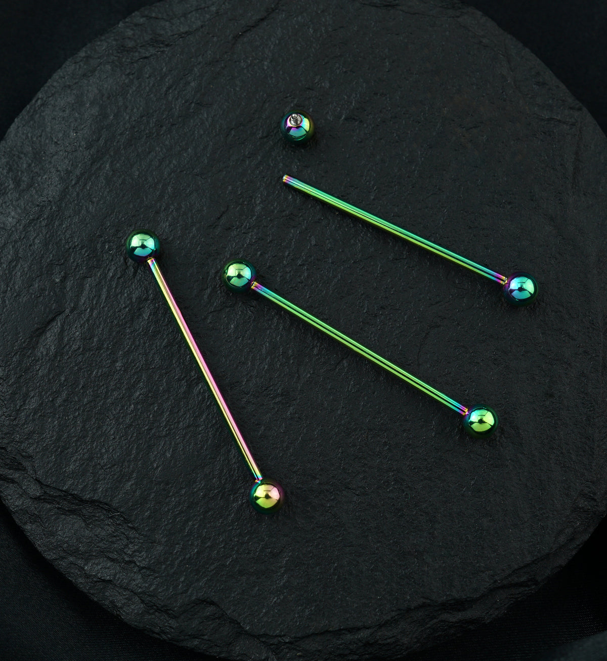 Rainbow PVD Titanium Barbell
