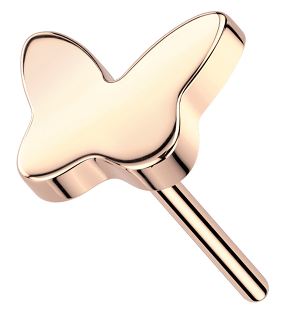Rose Gold PVD Bubble Butterfly Titanium Threadless Top