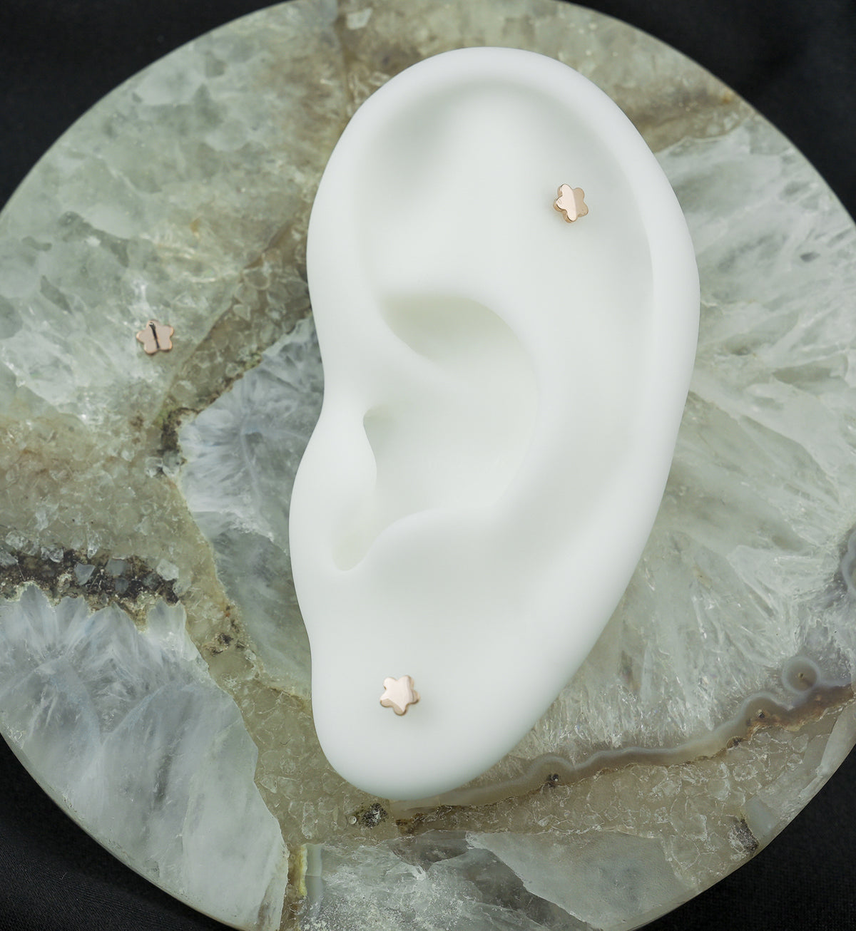 Rose Gold PVD Bubble Flower Titanium Threadless Top