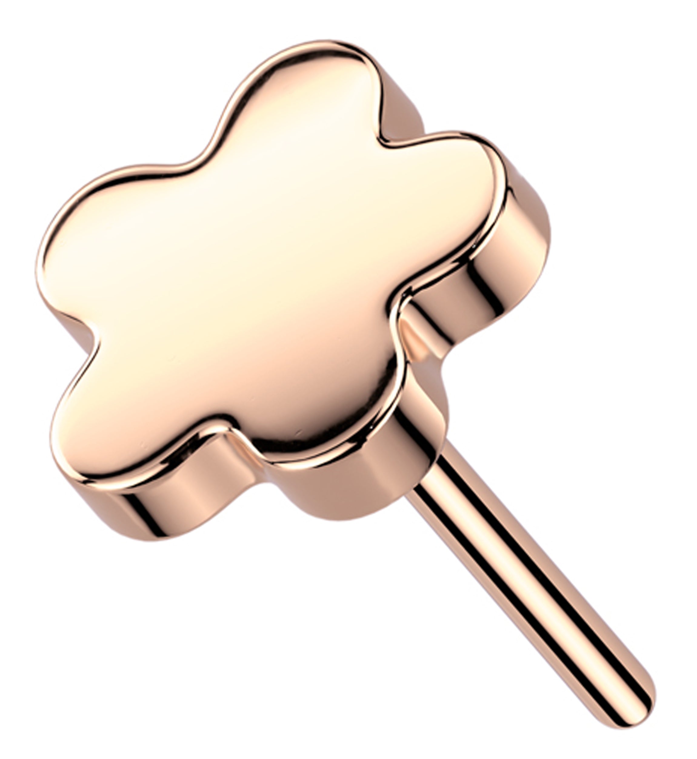Rose Gold PVD Bubble Flower Titanium Threadless Top