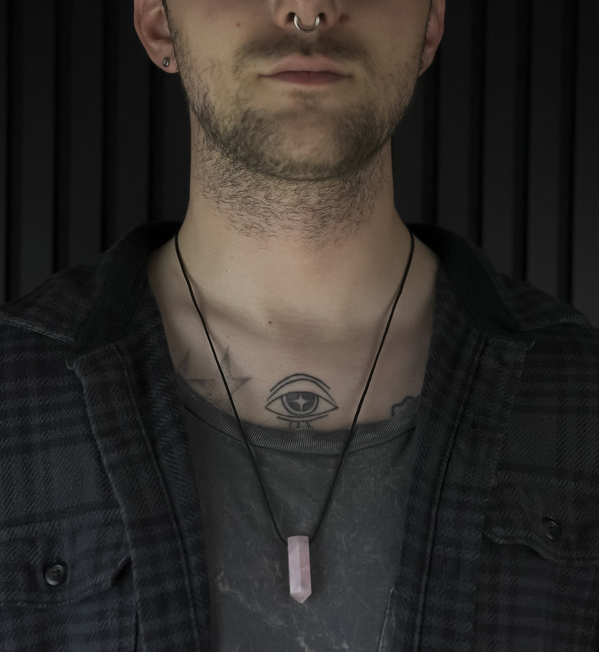 Rose Quartz Crystal Stone Pendant Necklace