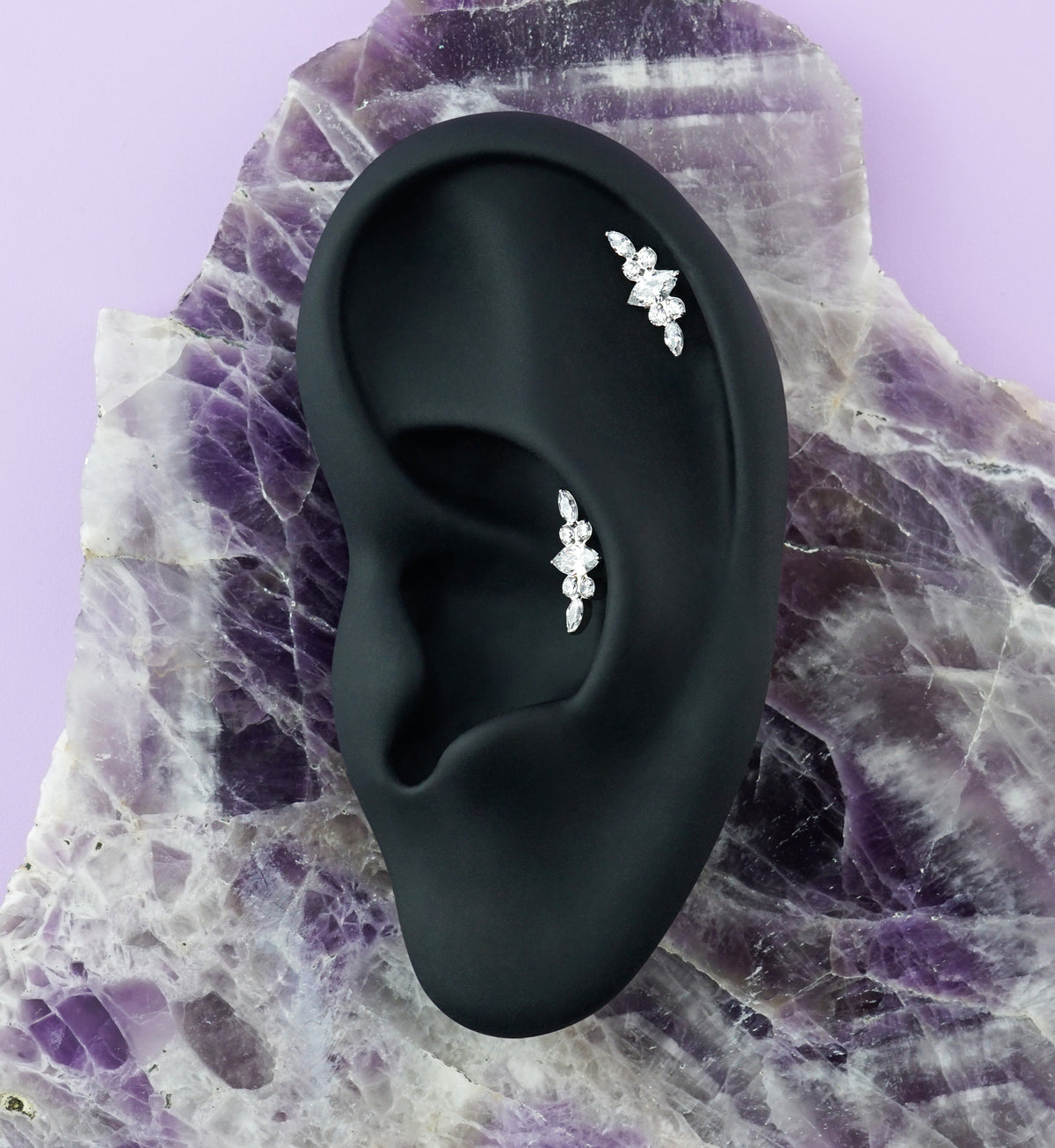 Royal Crest CZ Titanium Threadless Labret
