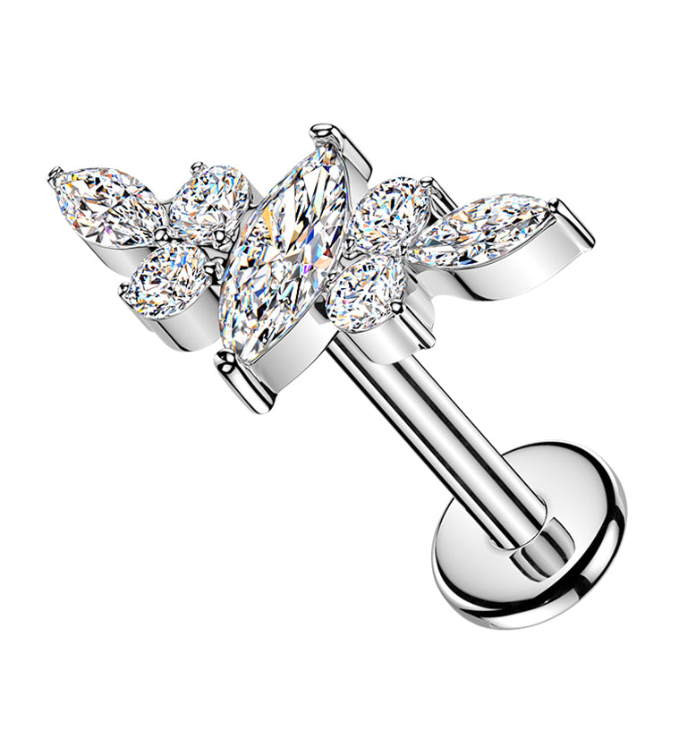 Royal Crest CZ Titanium Threadless Labret