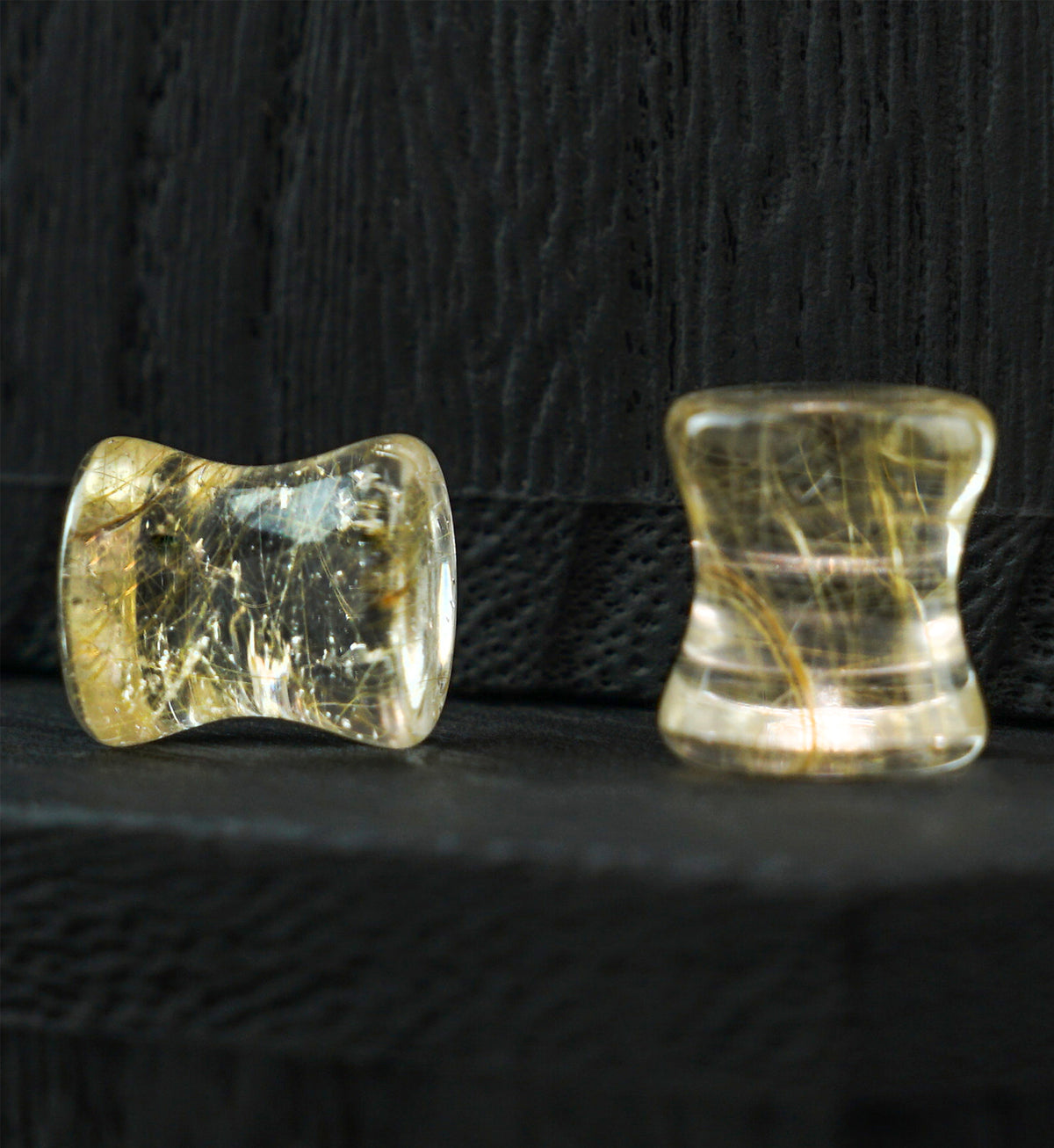 Rutilated Quartz Stone Plugs 0G (8mm) Version 2