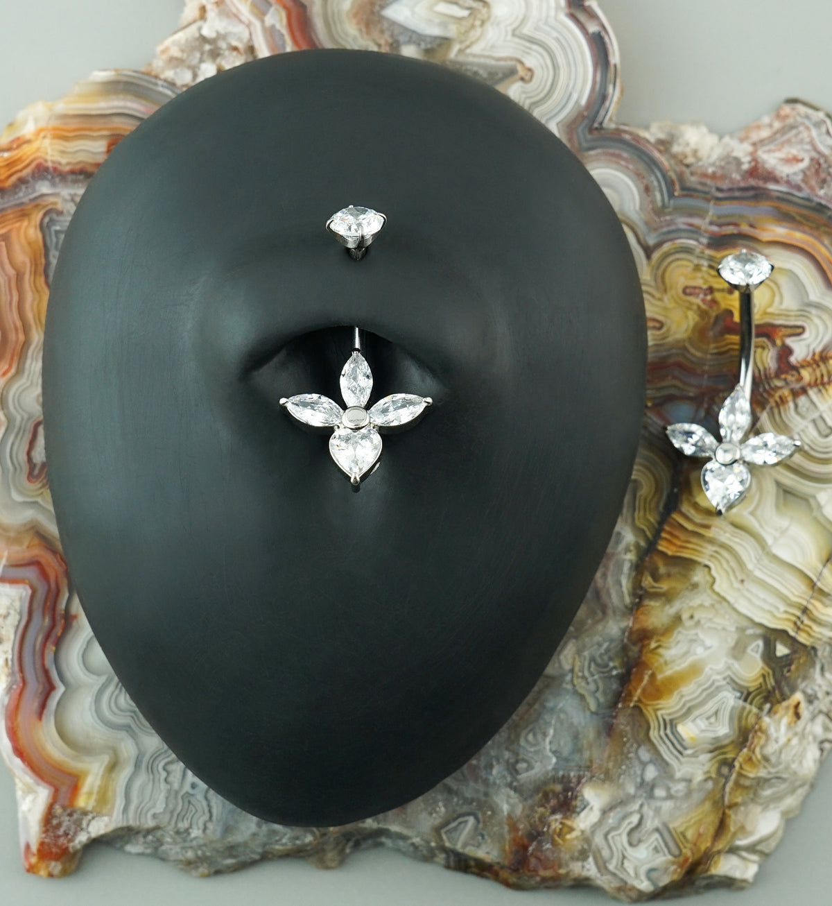 Samba CZ Stainless Steel Internally Threaded Belly Button Ring