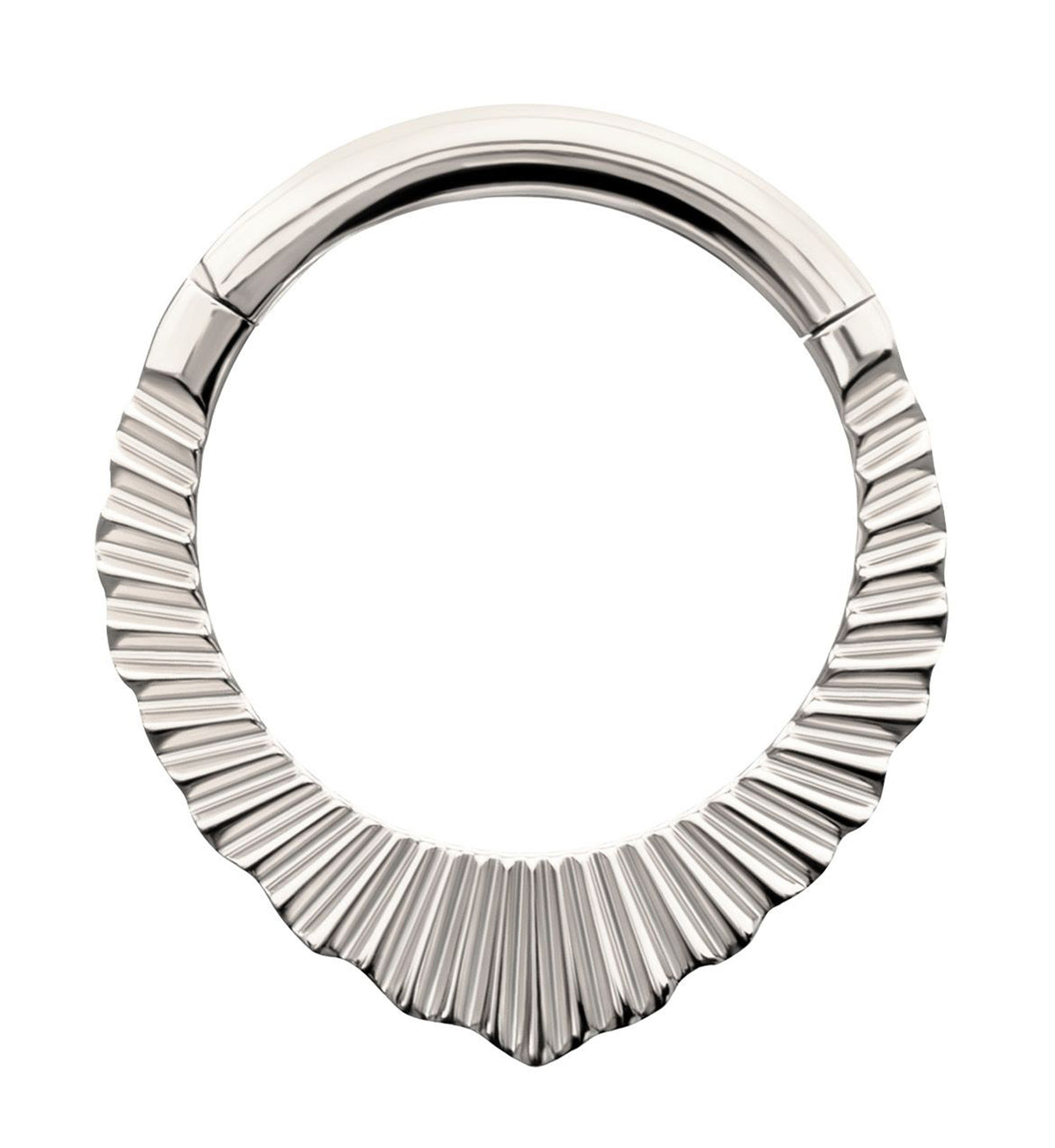 Scalloped Point Corrugated Hoop Titanium Hinged Segment Ring
