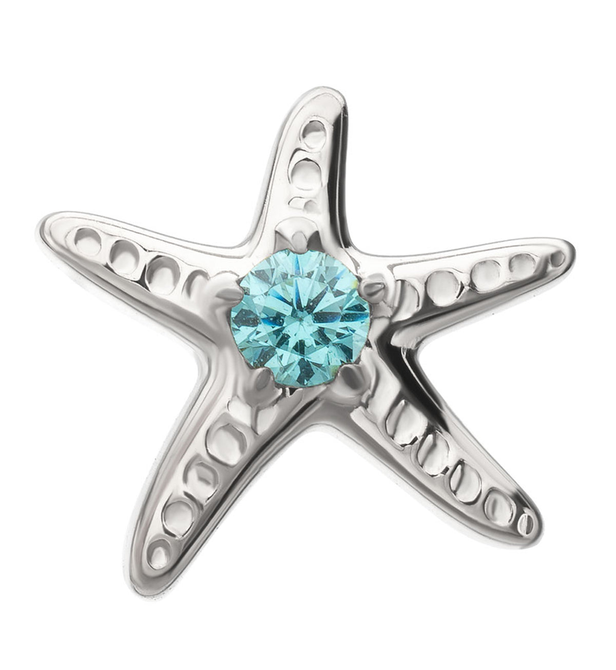 Sea Star Aqua CZ Titanium Threadless Top