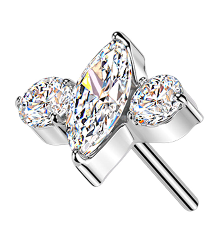 Sidekick Trio Clear CZ Titanium Threadless Top