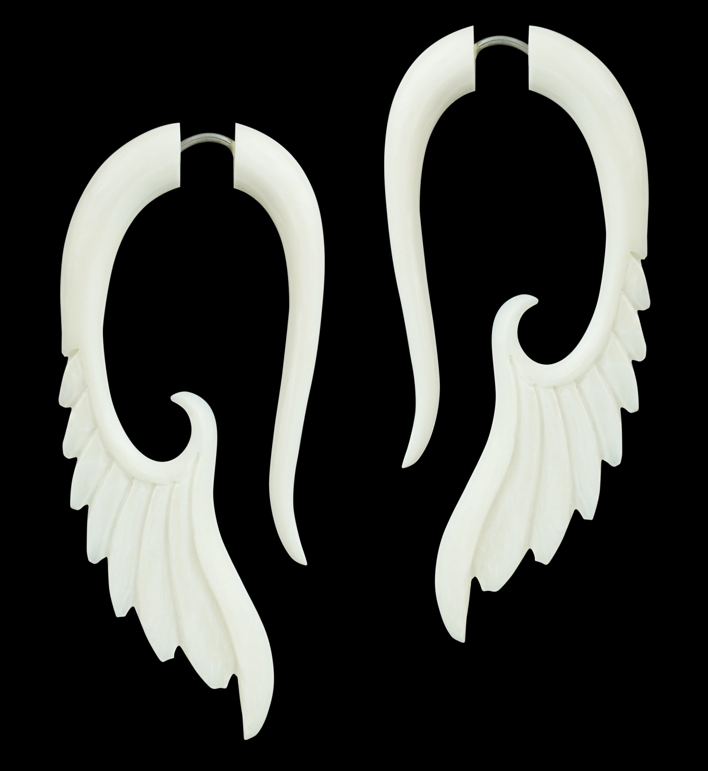 Skinny Bone Angel Wing / Fake Gauges Earrings
