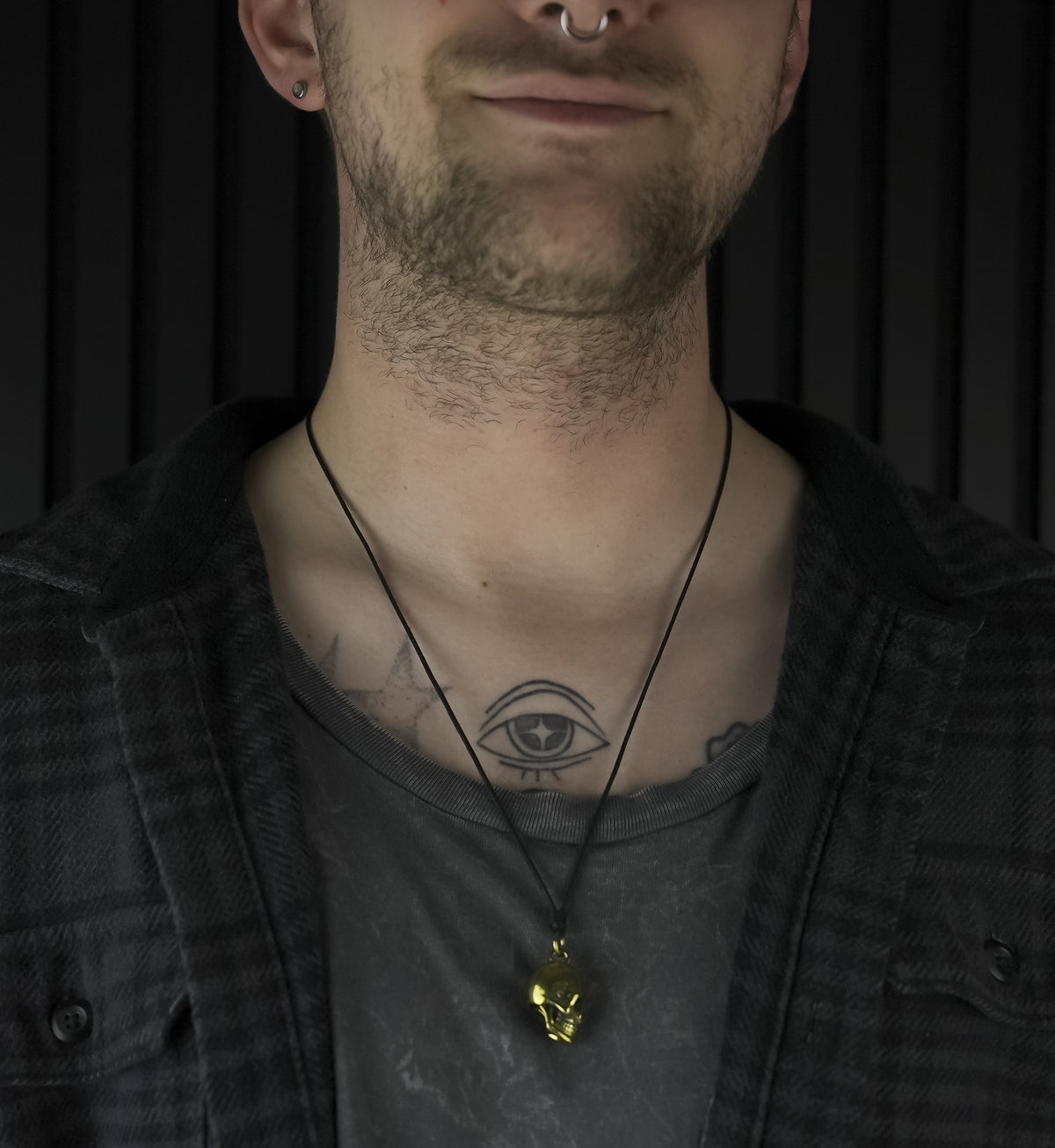 Skull Brass Pendant Necklace