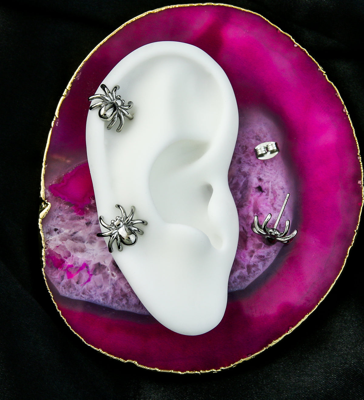 Spider Stainless Steel Stud Earrings
