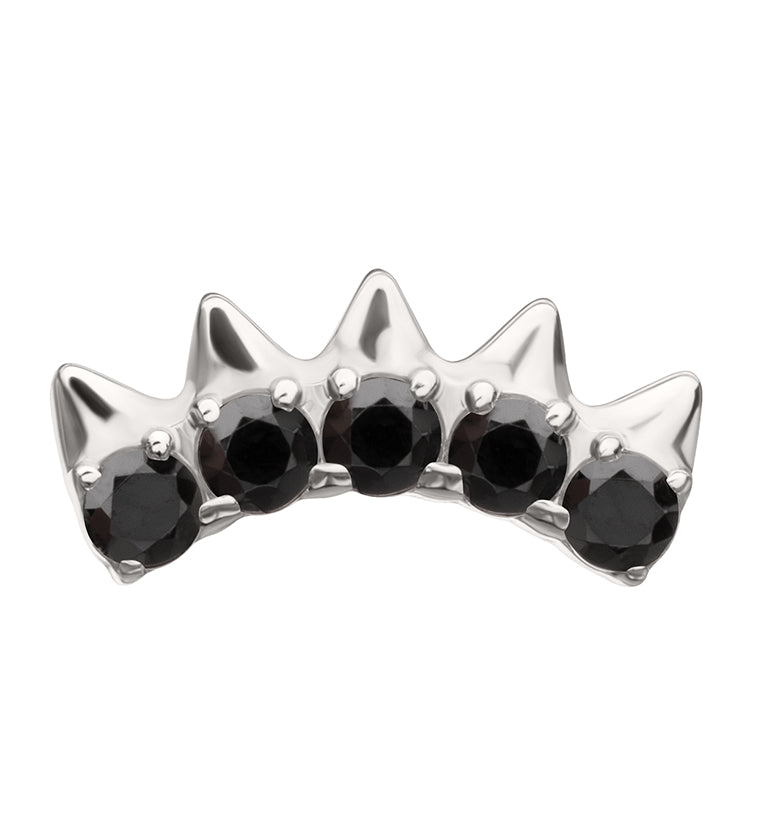 Spiked Arch Black CZ Titanium Threadless Top