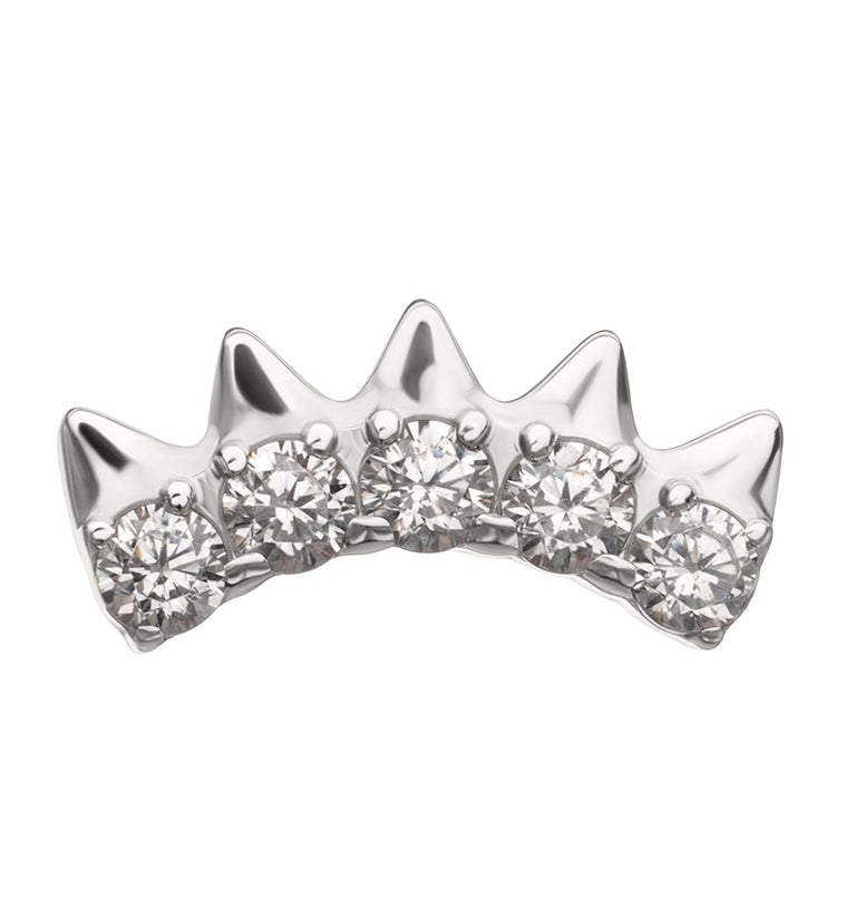 Spiked Arch Clear CZ Titanium Threadless Top