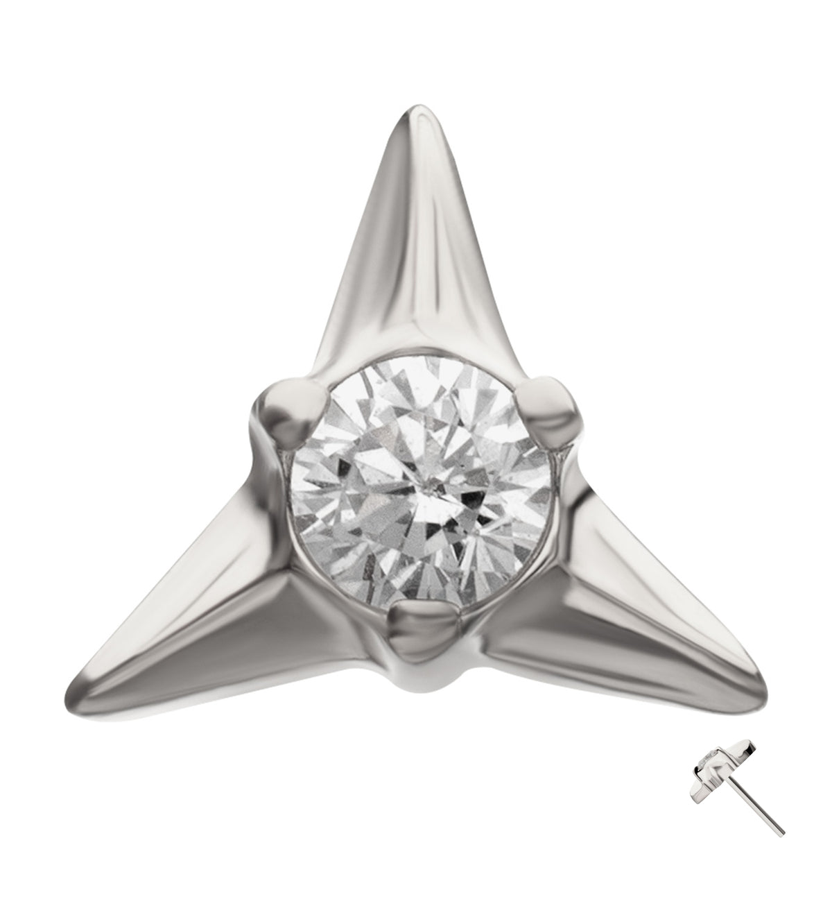 Splice Clear CZ Titanium Threadless Top