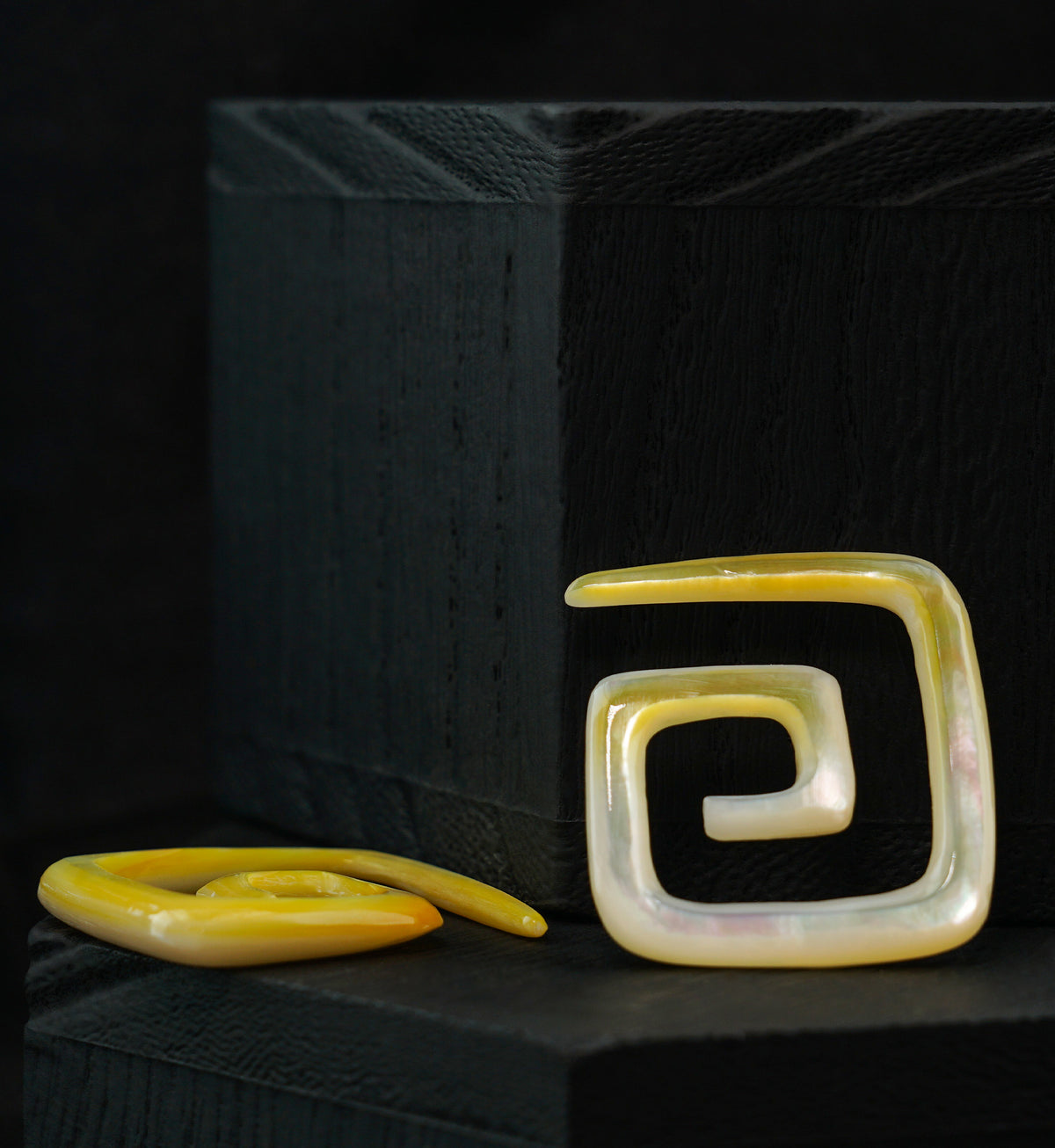 Square Spiral Mother of Pearl Hangers
