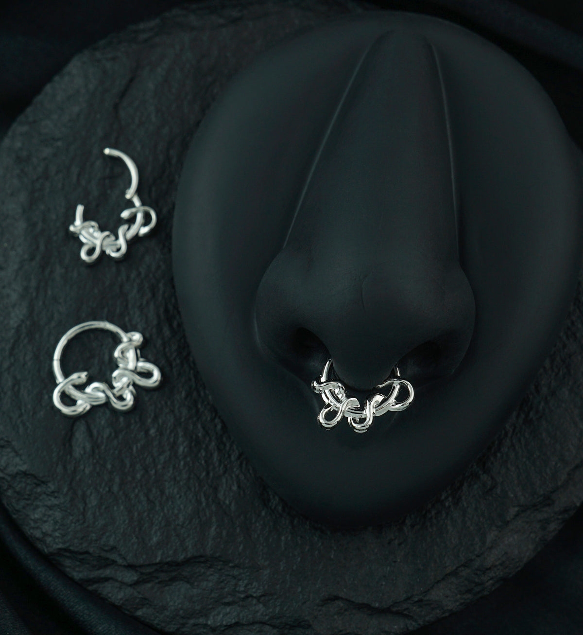 Squiggle Snake Stainless Steel Hinged Segment Ring