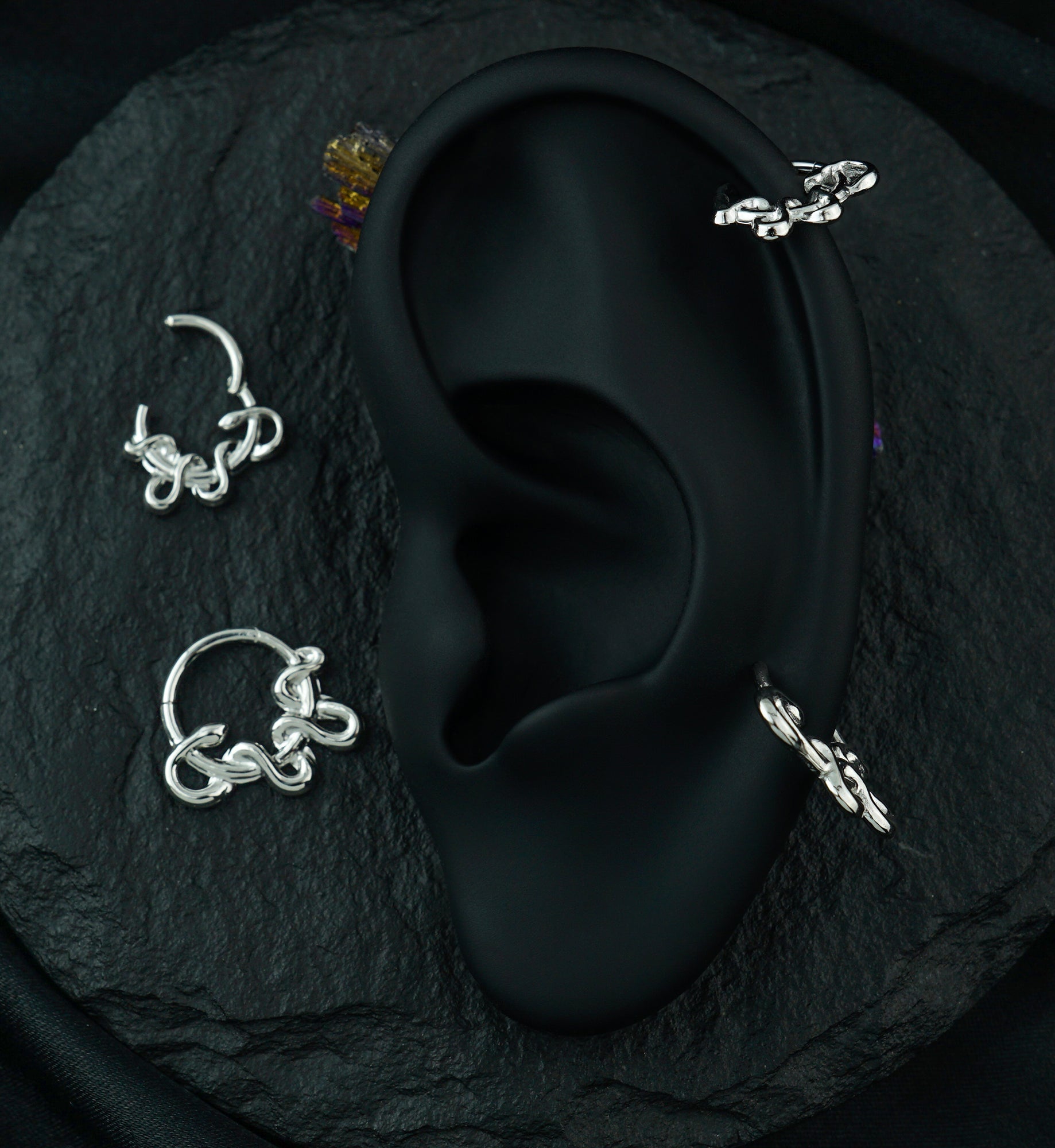 Arboreal Snake Stainless Steel Hinged Segment Ring