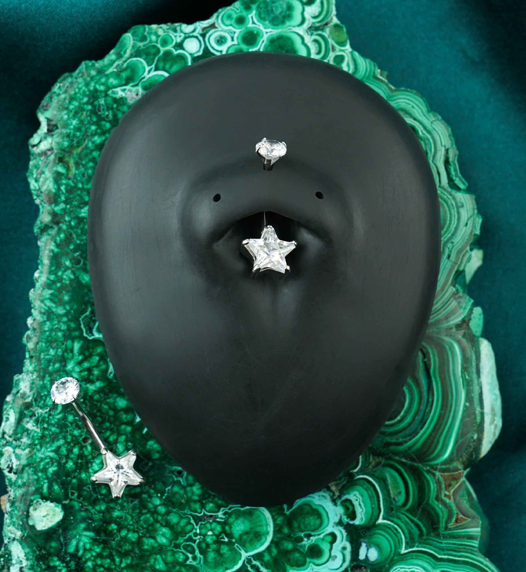Star CZ Stainless Steel Internally Threaded Belly Button Ring