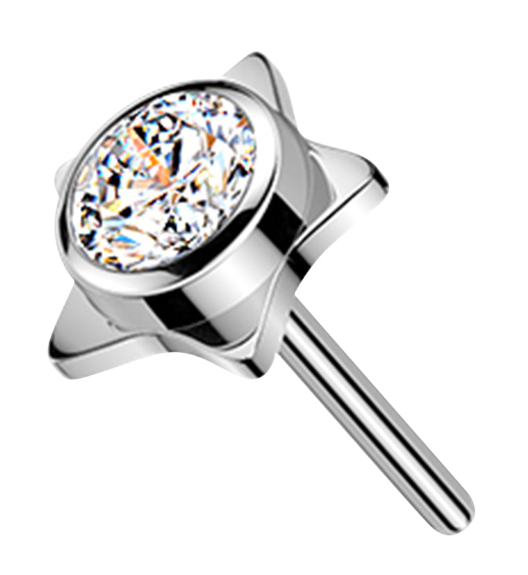 Star Pop Clear CZ Titanium Threadless Top