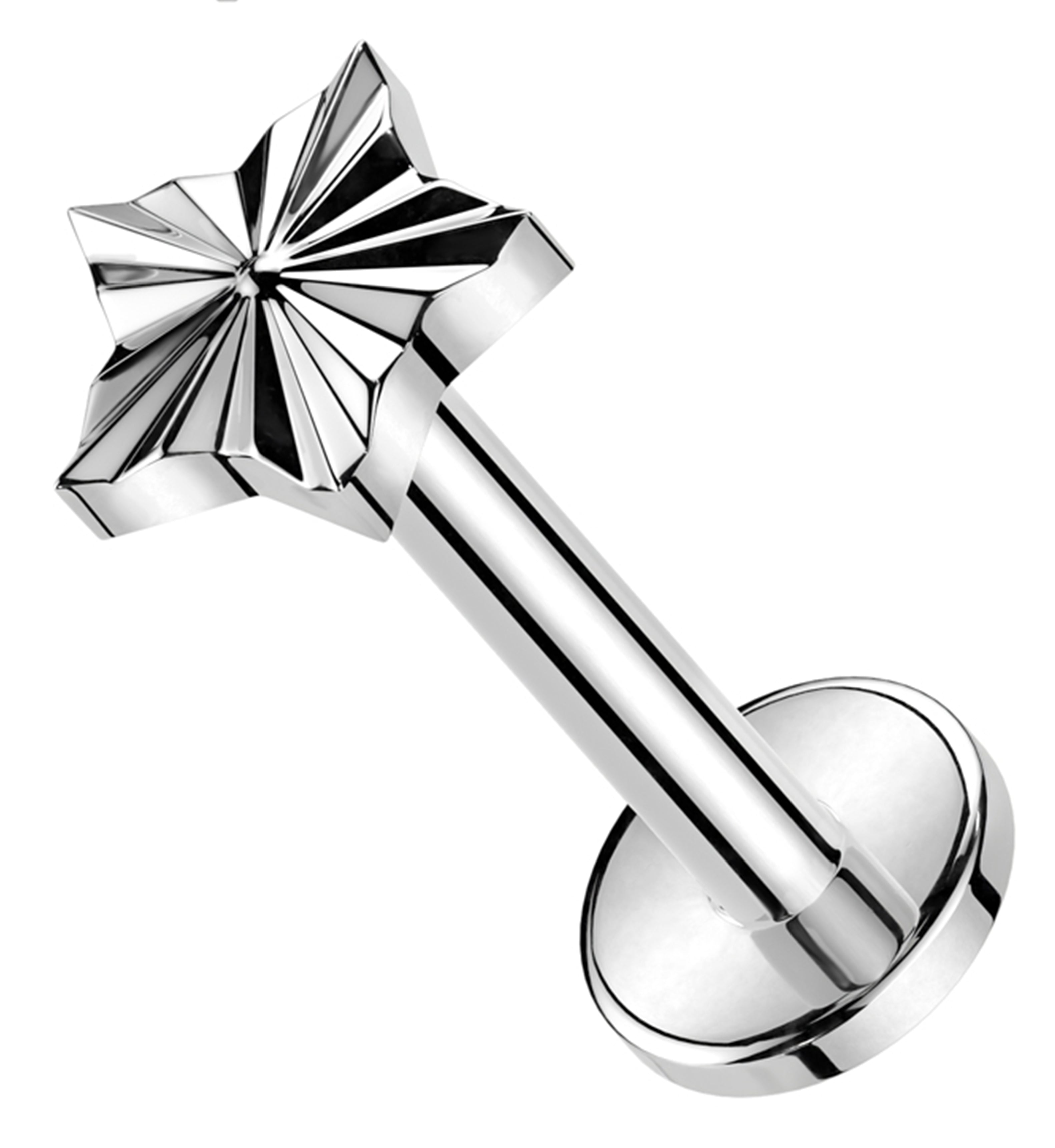 Star Score Internally Threaded Titanium Labret