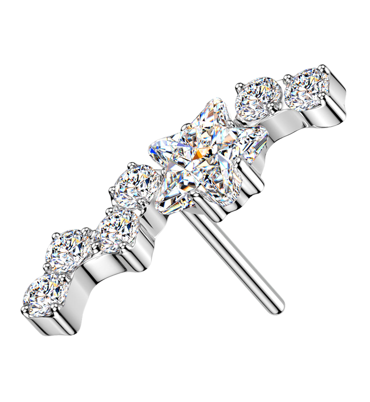 Stardust CZ Titanium Threadless Top by Urban Body Jewelry