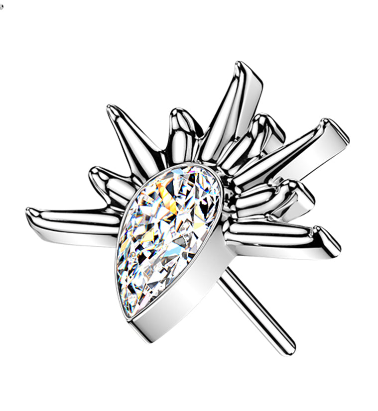 Sunset Teardrop CZ Titanium Threadless Top