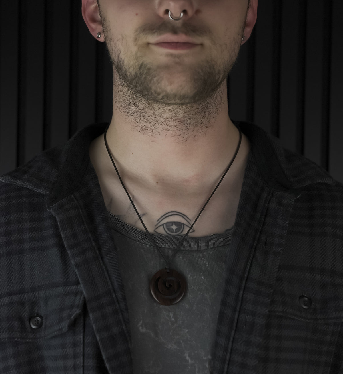 Swirl Narra Wood Pendant Necklace