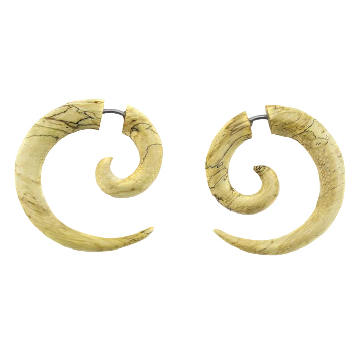 Tamarind Wooden Spiral Organic Fake Gauges