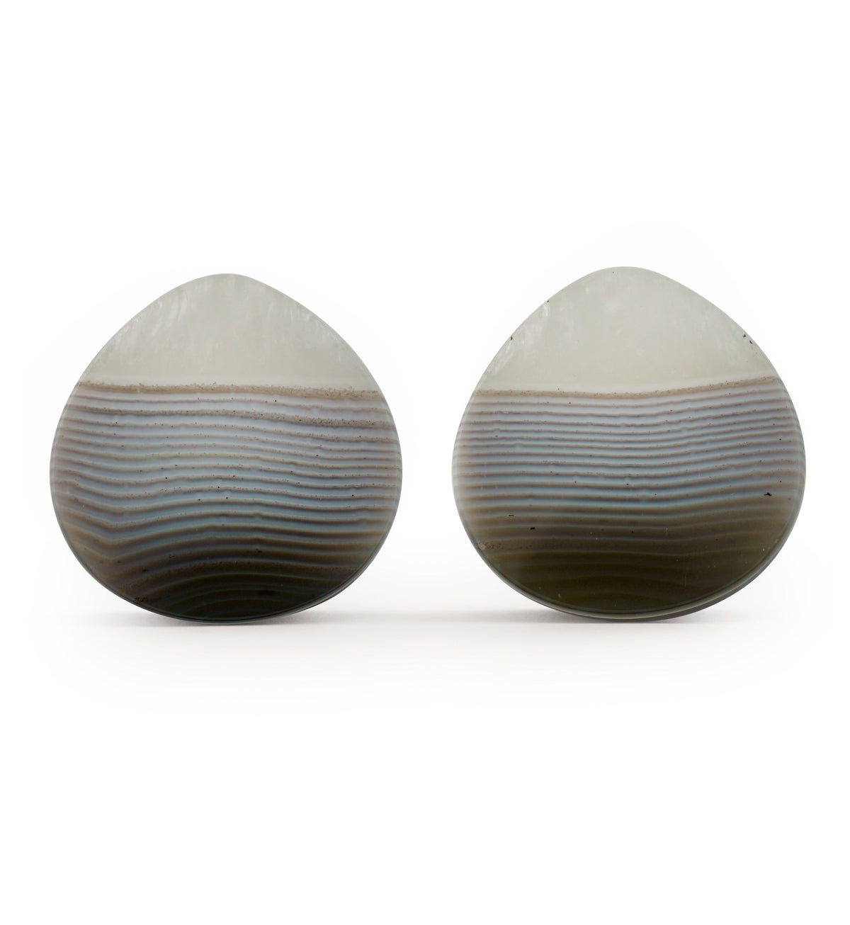Timor Agate Teardrop Double Flare Plugs 1 & 1/4" (32mm) Version 1
