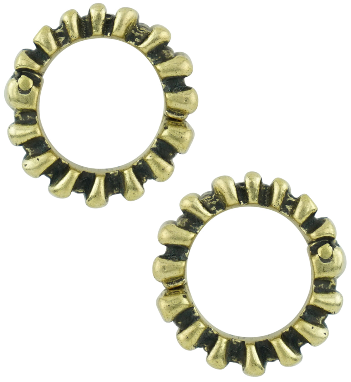 Tread Brass Hinged Stretched Ear Cuffs