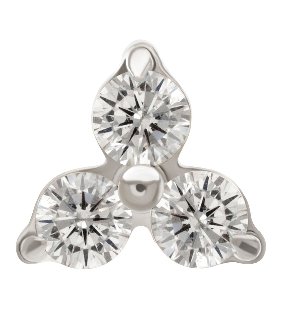 Trine Clear CZ Titanium Threadless Top by Urban Body Jewelry