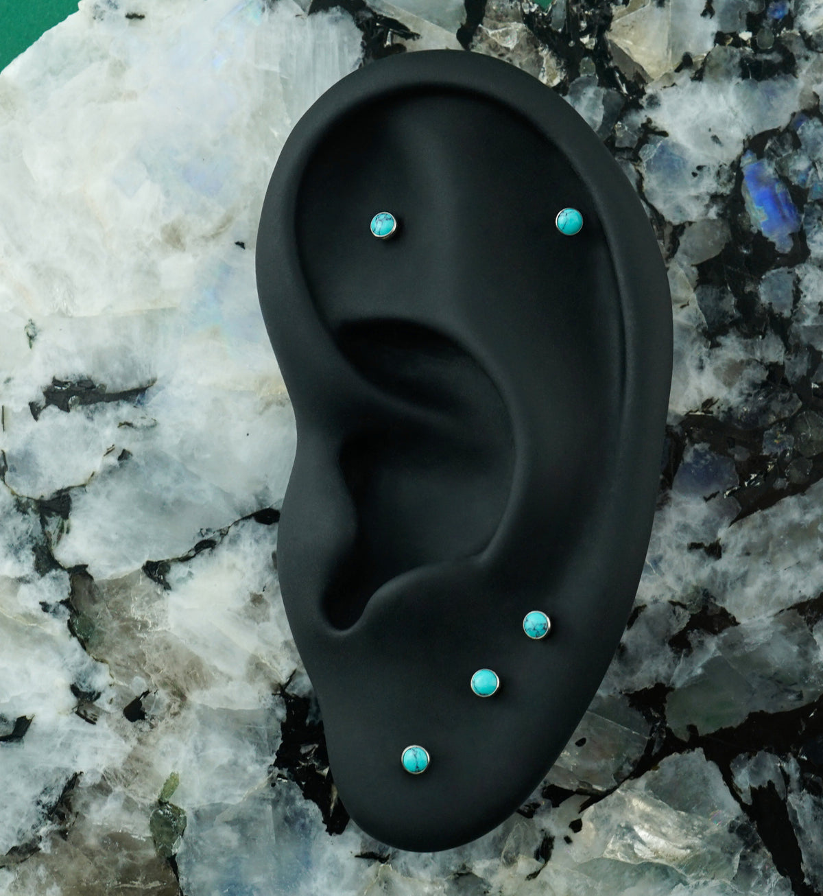 Turquoise Stone Titanium Internally Threaded Labret
